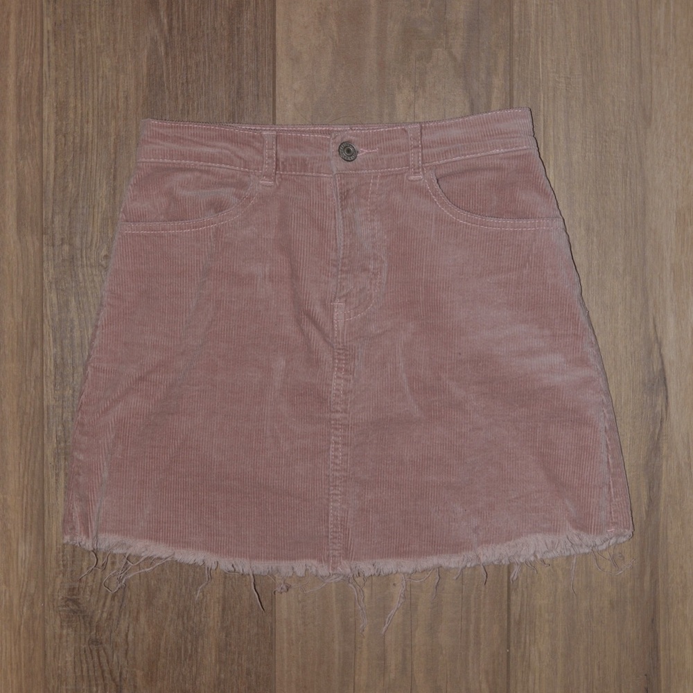 Pink Corduroy John Galt Skirt(Brandy Melville)